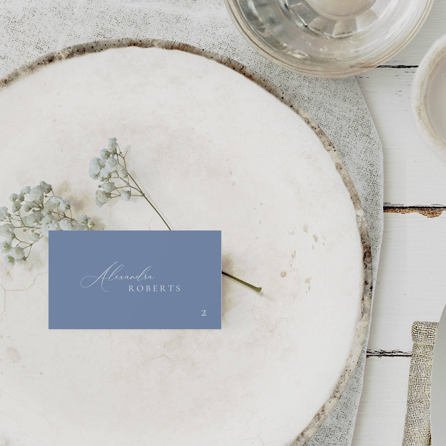 Small Dusty Blue Wedding Stationery & Reception Bundle -Katie