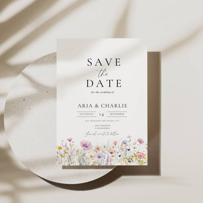 Wildflower Save the Date Template -Aria