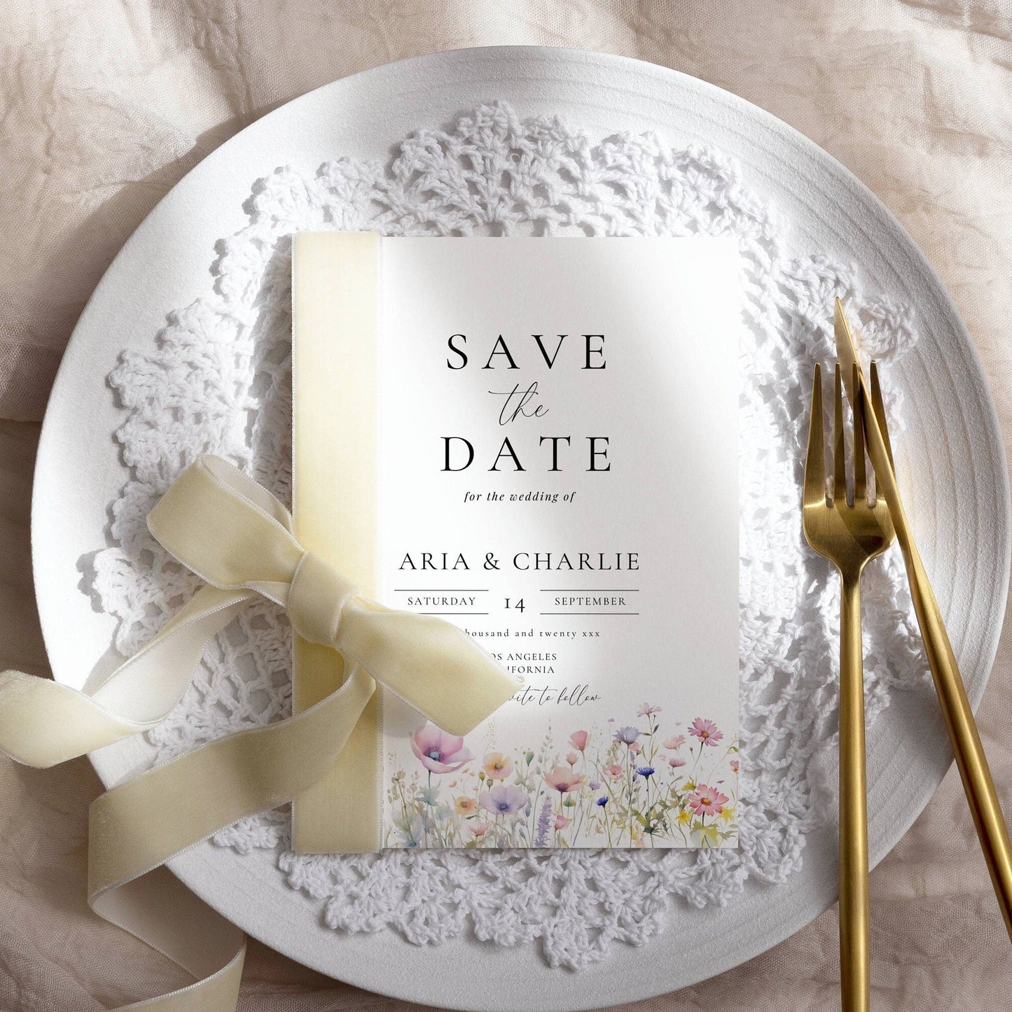 Wildflower Save the Date Template -Aria