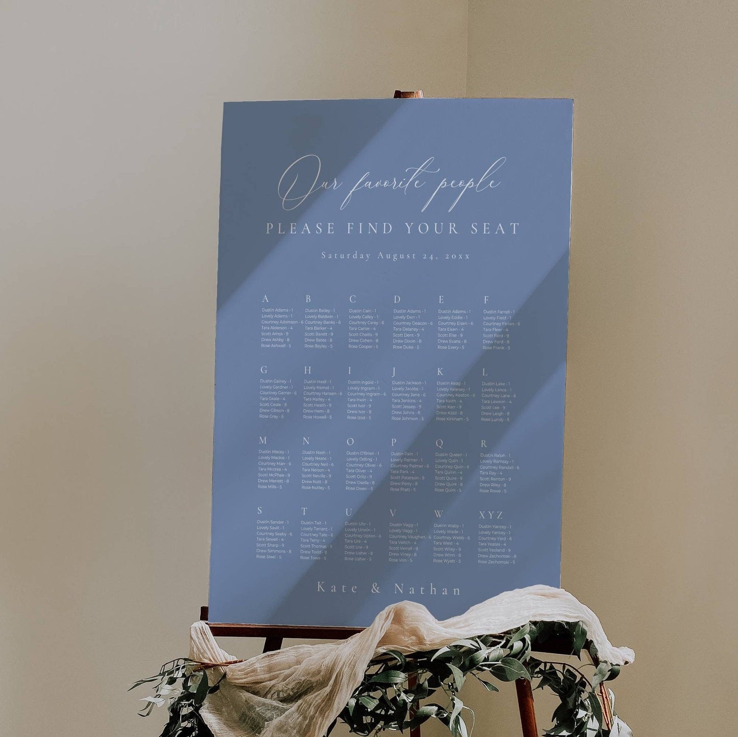 Large Dusty Blue Wedding Stationery & Reception Bundle -Katie