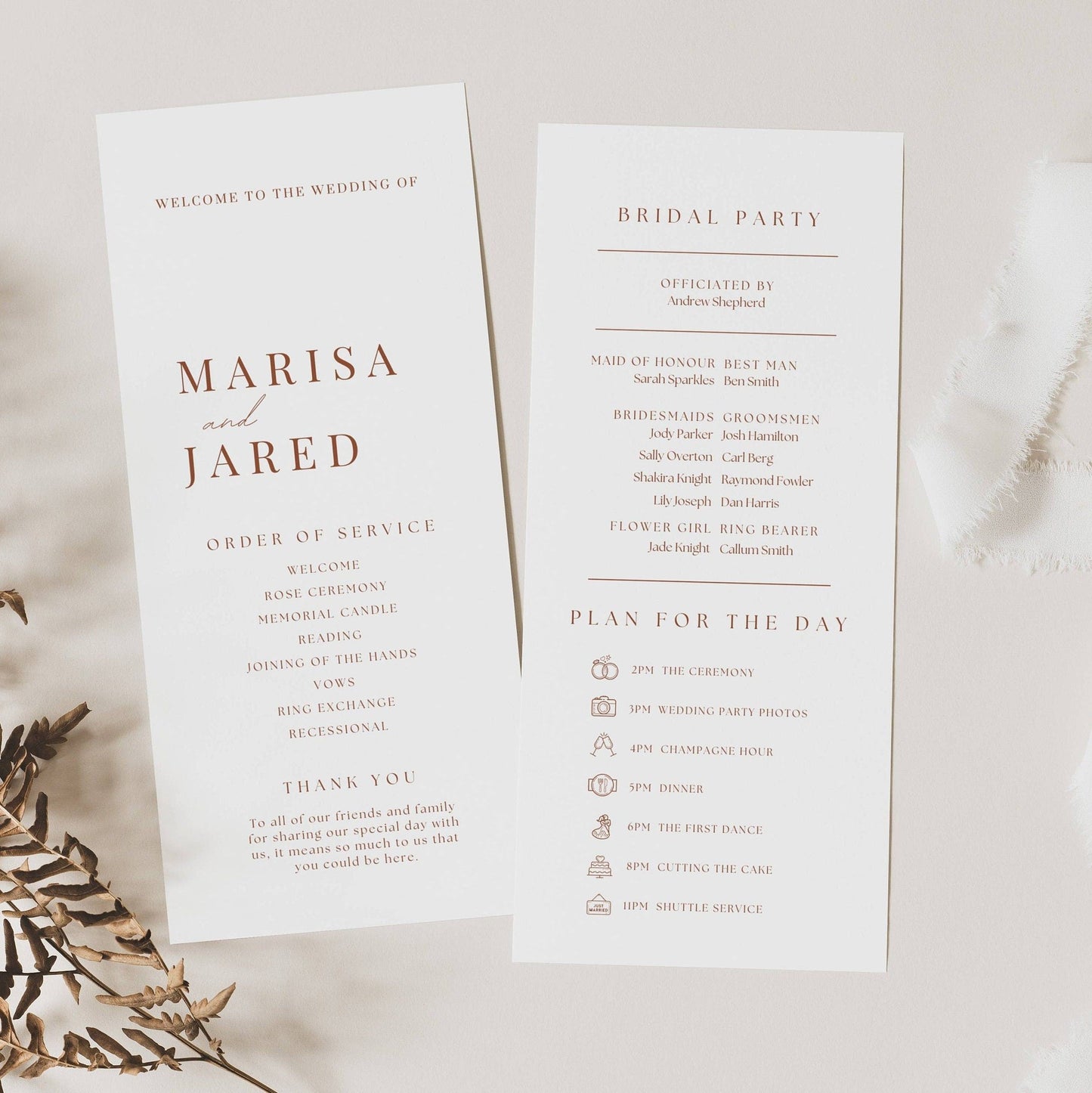 Large Boho Wedding Stationery & Reception Bundle -Marisa