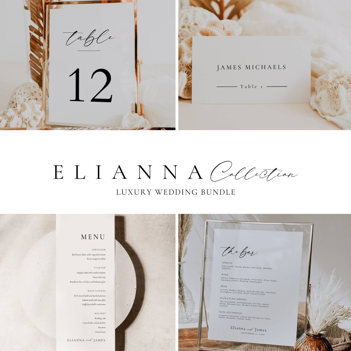 Large Luxury Wedding Stationery & Reception Bundle -Elianna