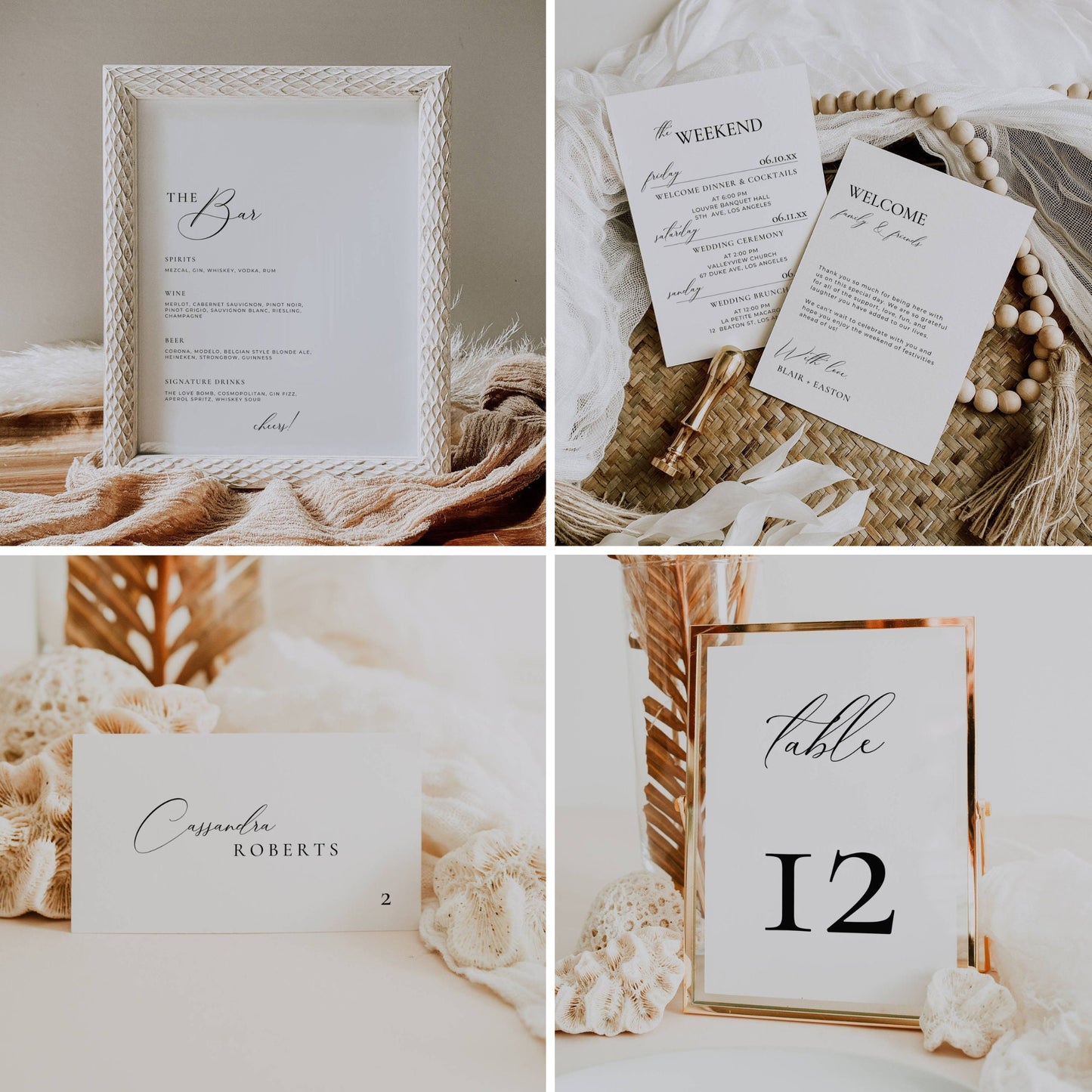 Large Luxury Wedding Stationery & Reception Bundle -Blair