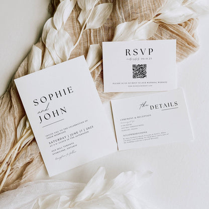 Small Minimal Wedding Stationery & Reception Bundle -Sophie