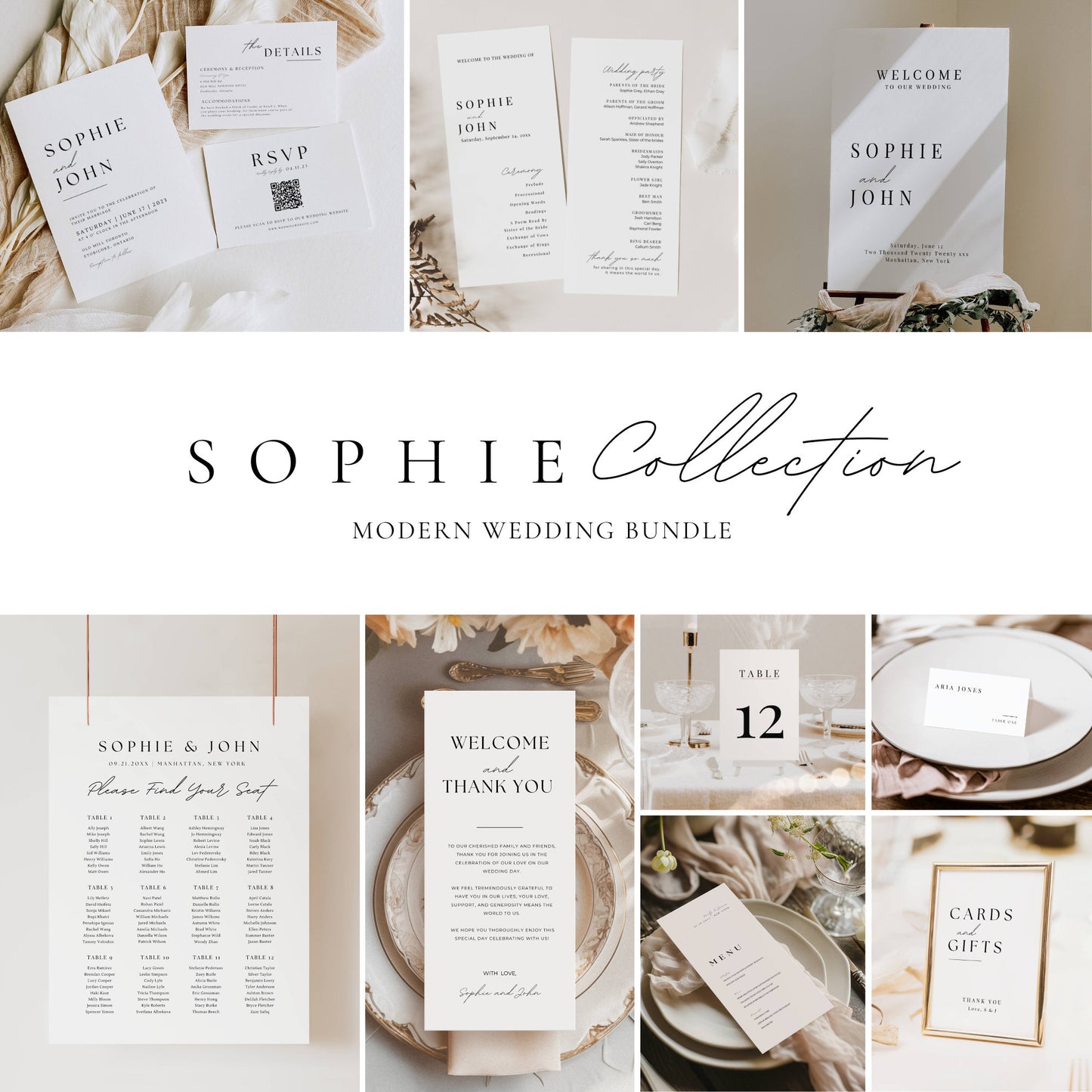 Large Wedding Stationery & Reception Bundle -Sophie