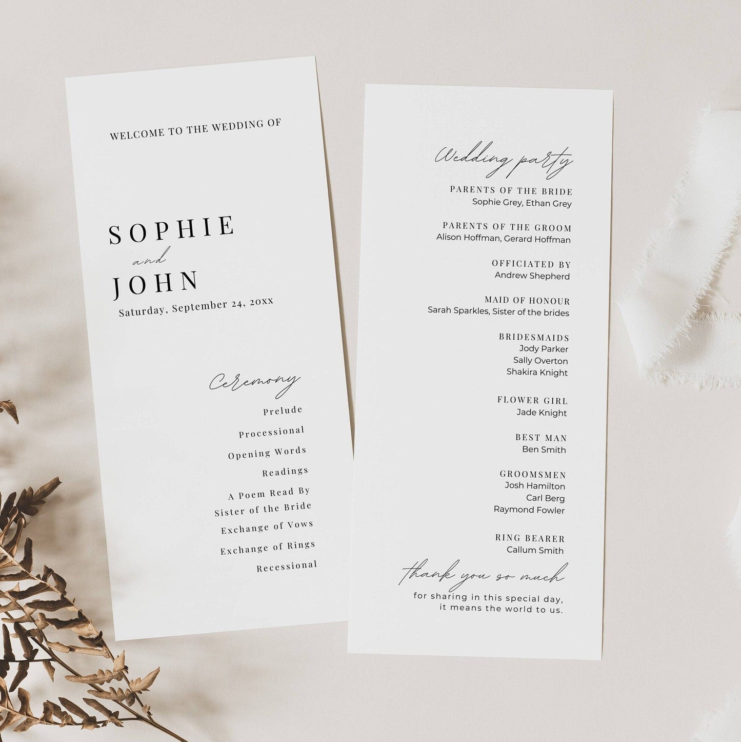 Large Wedding Stationery & Reception Bundle -Sophie