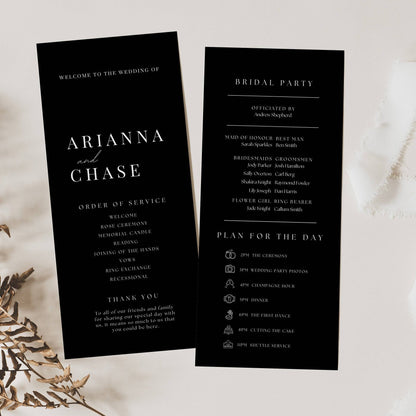 Large Black Wedding Stationery & Reception Bundle -Arianna