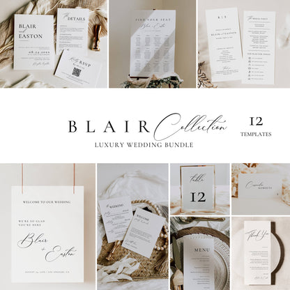 Large Luxury Wedding Stationery & Reception Bundle -Blair