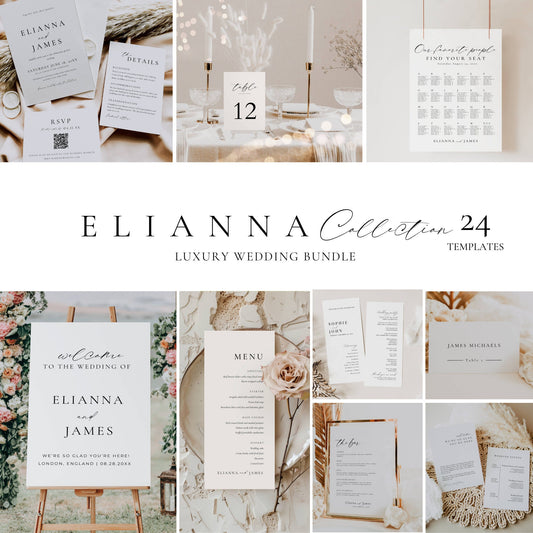 Ultimate Luxury Wedding Stationery & Reception Bundle -Elianna