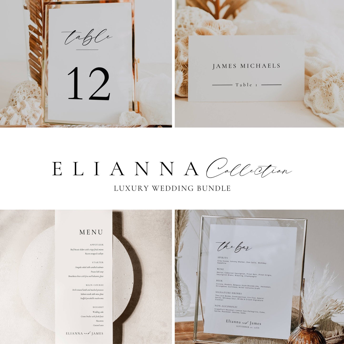 Ultimate Luxury Wedding Stationery & Reception Bundle -Elianna