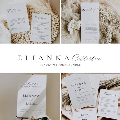 Ultimate Luxury Wedding Stationery & Reception Bundle -Elianna