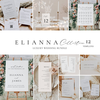 Large Luxury Wedding Stationery & Reception Bundle -Elianna