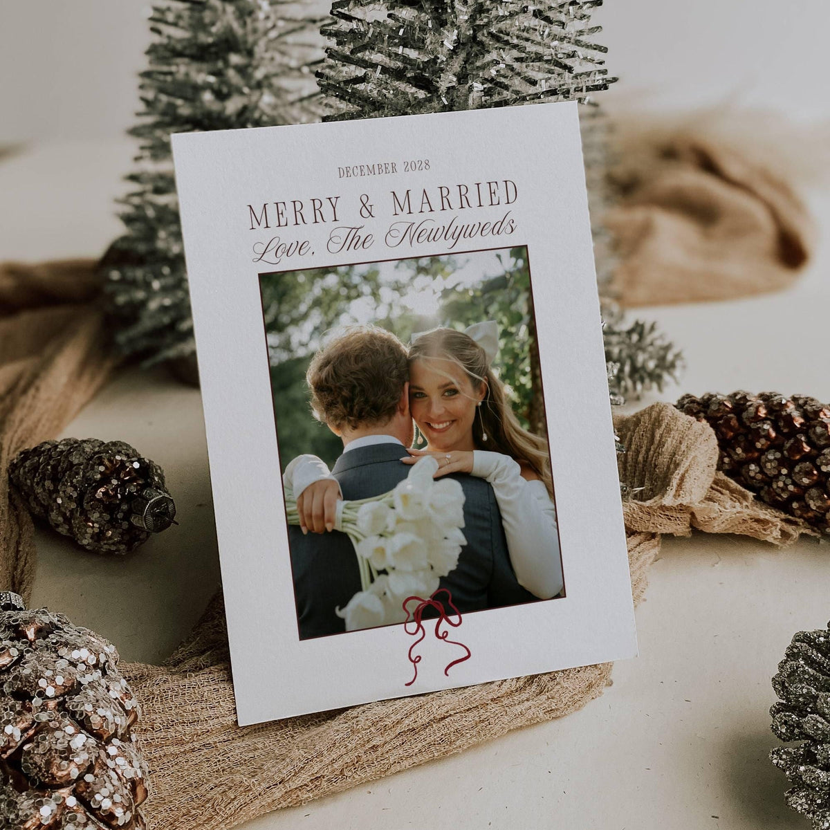 Heidi Merry and Married Christmas card Canva template, view 5