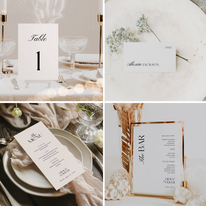 Large Modern Wedding Stationery & Reception Bundle - Grace